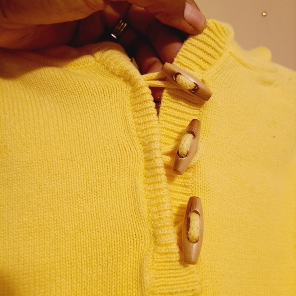 Liz Claiborne | Crazy Horse Yellow Hoodie Sweater (Size Medium Petite) - Picture 7 of 14
